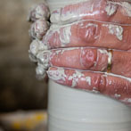 Daniel Boyle at work in his pottery 2019
